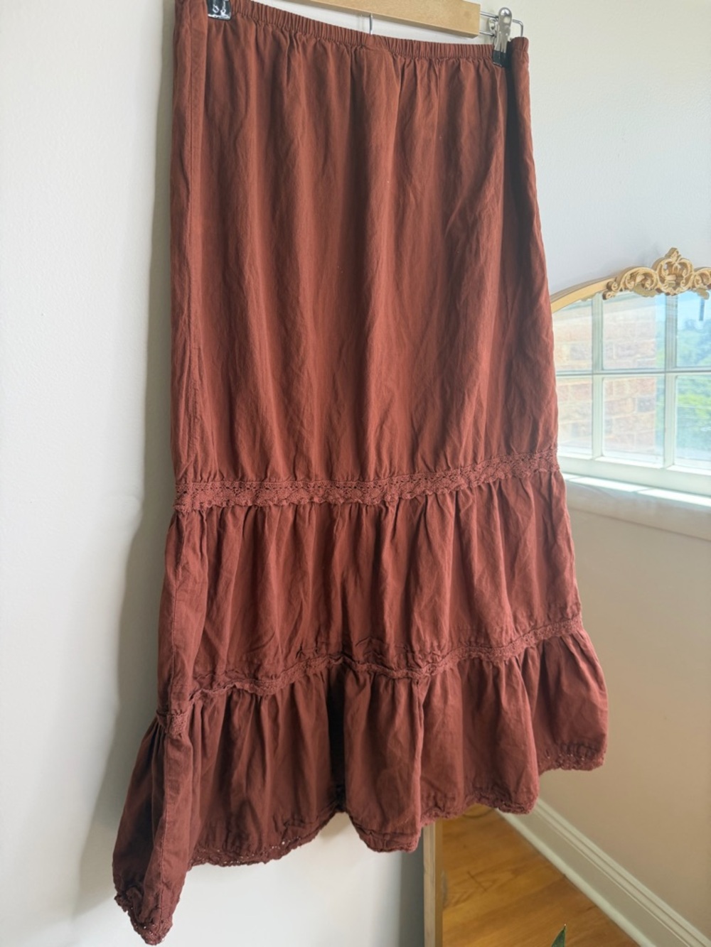 wild fable Rust-Tone Tiered Maxi Skirt - Picture 3 of 5